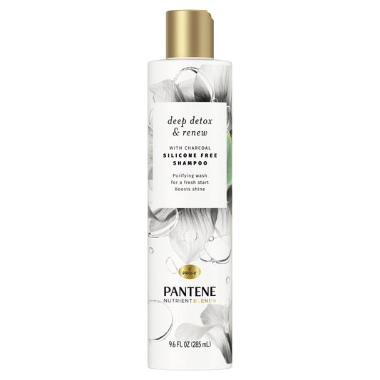 Pantene Deep Detox & Renew with Charcoal Silicone Free Shampoo 9.6 oz