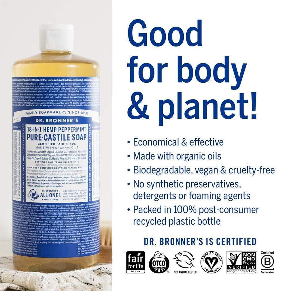 Dr. Bronner's Peppermint Pure-Castile Liquid Soap Minoustore