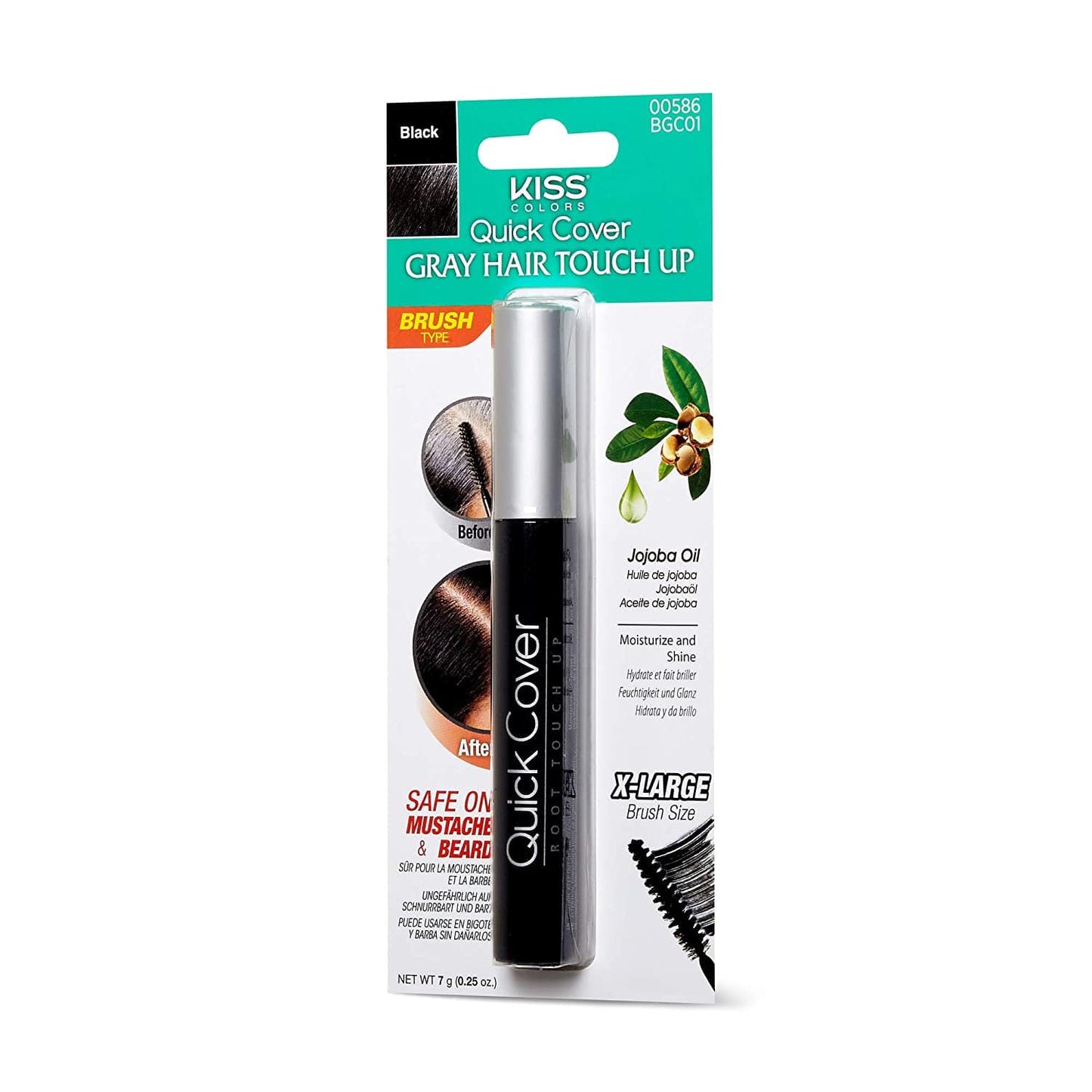 Kiss Colors Quick Cover Gray Hair Touch Up Brush Black Minoustore