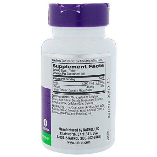 Natrol Biotin 10000 mcg, 100 Count Minoustore