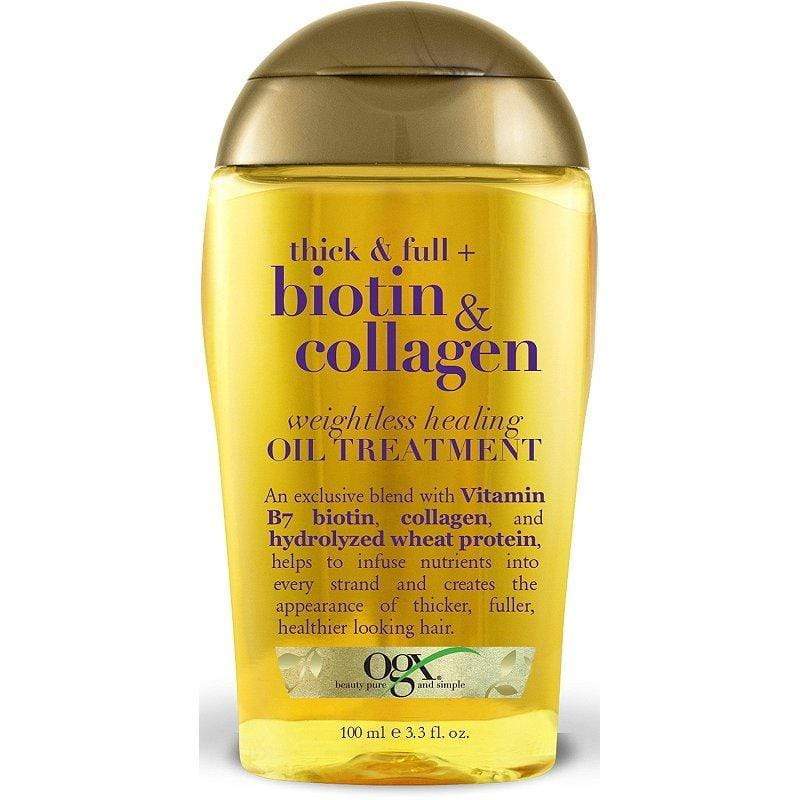 OGX Thick & Full Biotin & Collagen Weightless Healing Oil Treatment Minoustore