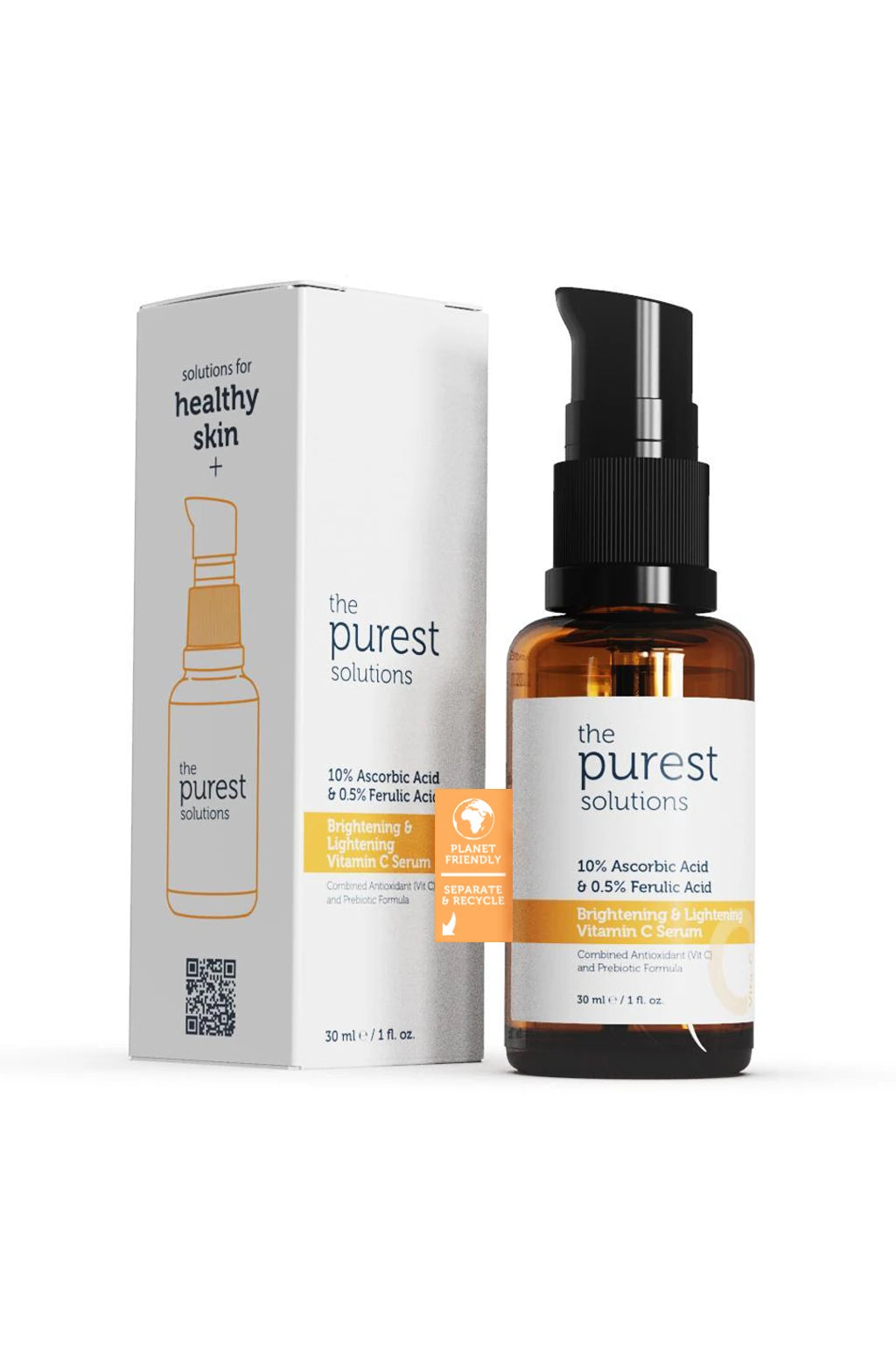 The Purest Solutions 10% Ascorbic acid & 0.5% Ferulic Acid - Brightening & Lightening Vitamin C Serum Minoustore