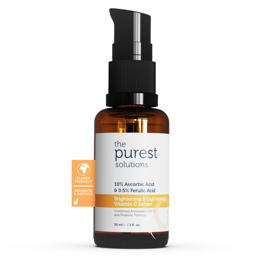 The Purest Solutions 10% Ascorbic acid & 0.5% Ferulic Acid - Brightening & Lightening Vitamin C Serum Minoustore
