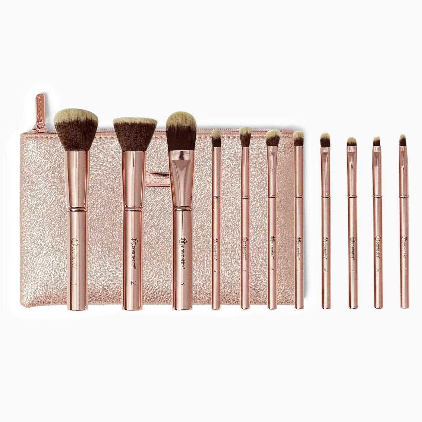 bh Metal Rose 11 Piece Brush Set with Bag Minoustore