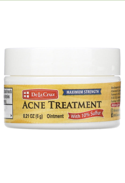 Acne Treatment Ointment with 10% Sulfur, Maximum Strength, 0.21 oz (6 g) Minoustore