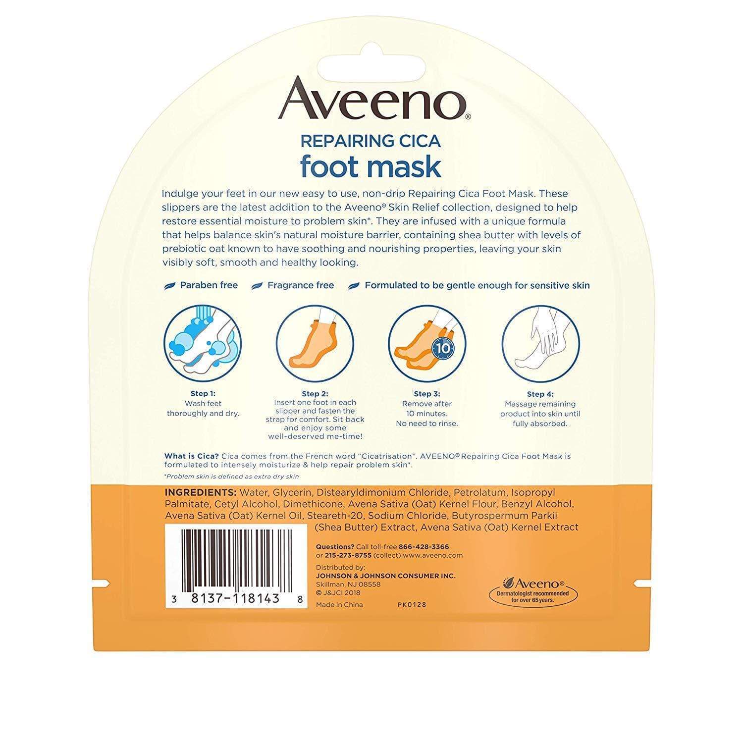 Aveeno Repairing CICA Foot Mask (Pack of 5) Minoustore