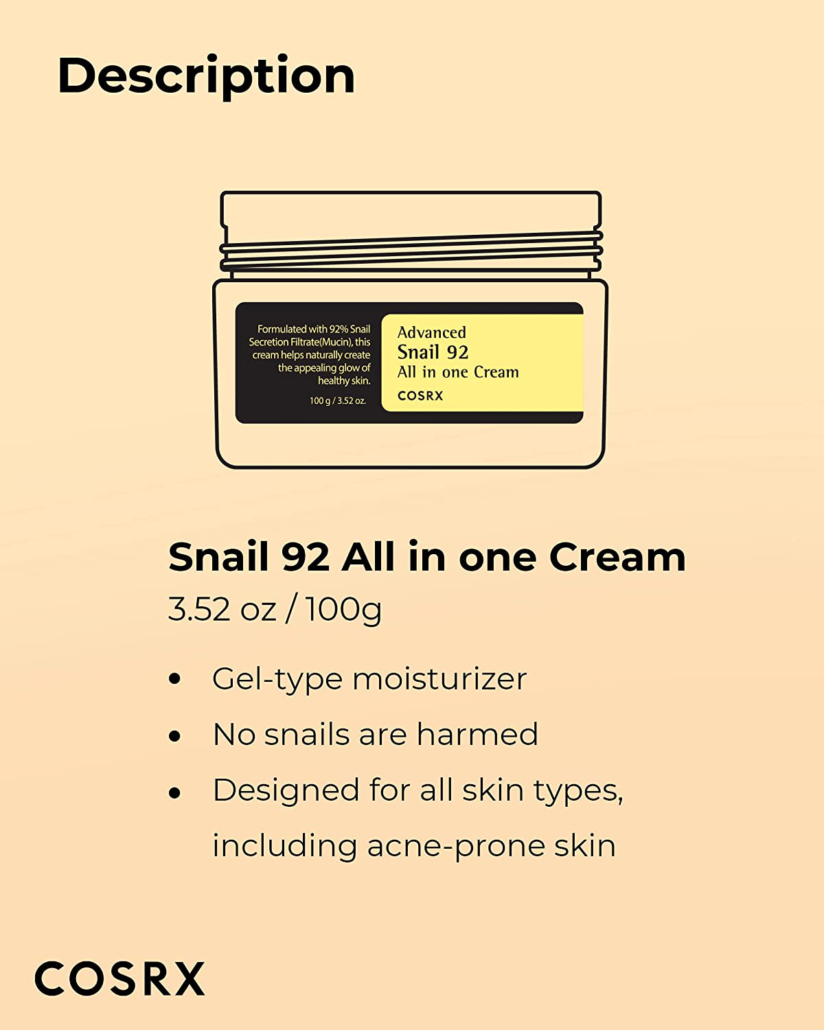 COSRX Advanced Snail 92 All in One Repair Cream Minoustore