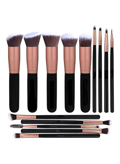 CYTHERIA 14-Piece Cosmetic Makeup Brush Set Rose Gold/Black Minoustore