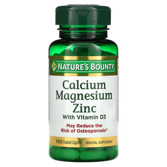 Calcium Magnesium Zinc with Vitamin D3, 100 Coated Caplets Minoustore