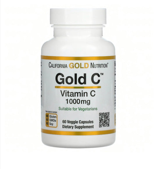 California Gold Nutrition Gold C, Vitamin C, 1,000 mg, 60 Veggie Capsules Minoustore