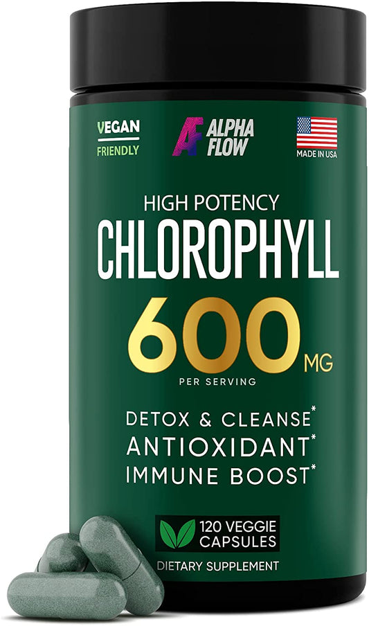 Chlorophyll Capsules 600 mg - Natural Chlorophyll Pills for Women & Men - Highly BioAvailable Organic Chlorophyll Supplement for Energy, Immunity & Skin Health - Internal Deodorant, Detox & Cleanse Minoustore