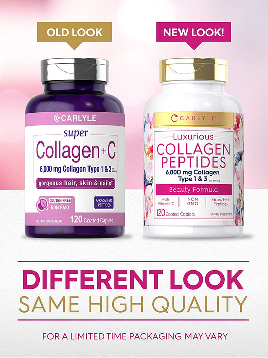 Collagen with Vitamin C | 6000mg | 120 Capsules | Multi Collagen Peptide Minoustore