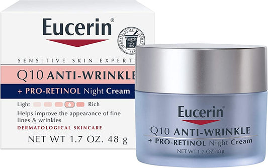 Eucerin Q10 Anti-Wrinkle Night Cream + Pro-Retinol, Facial Cream for Sensitive Skin Minoustore