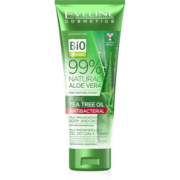 Eveline 99% Natural Aloe Vera Multifunction Gel for Body and Face with Tea Tree Oil 250ml Minoustore