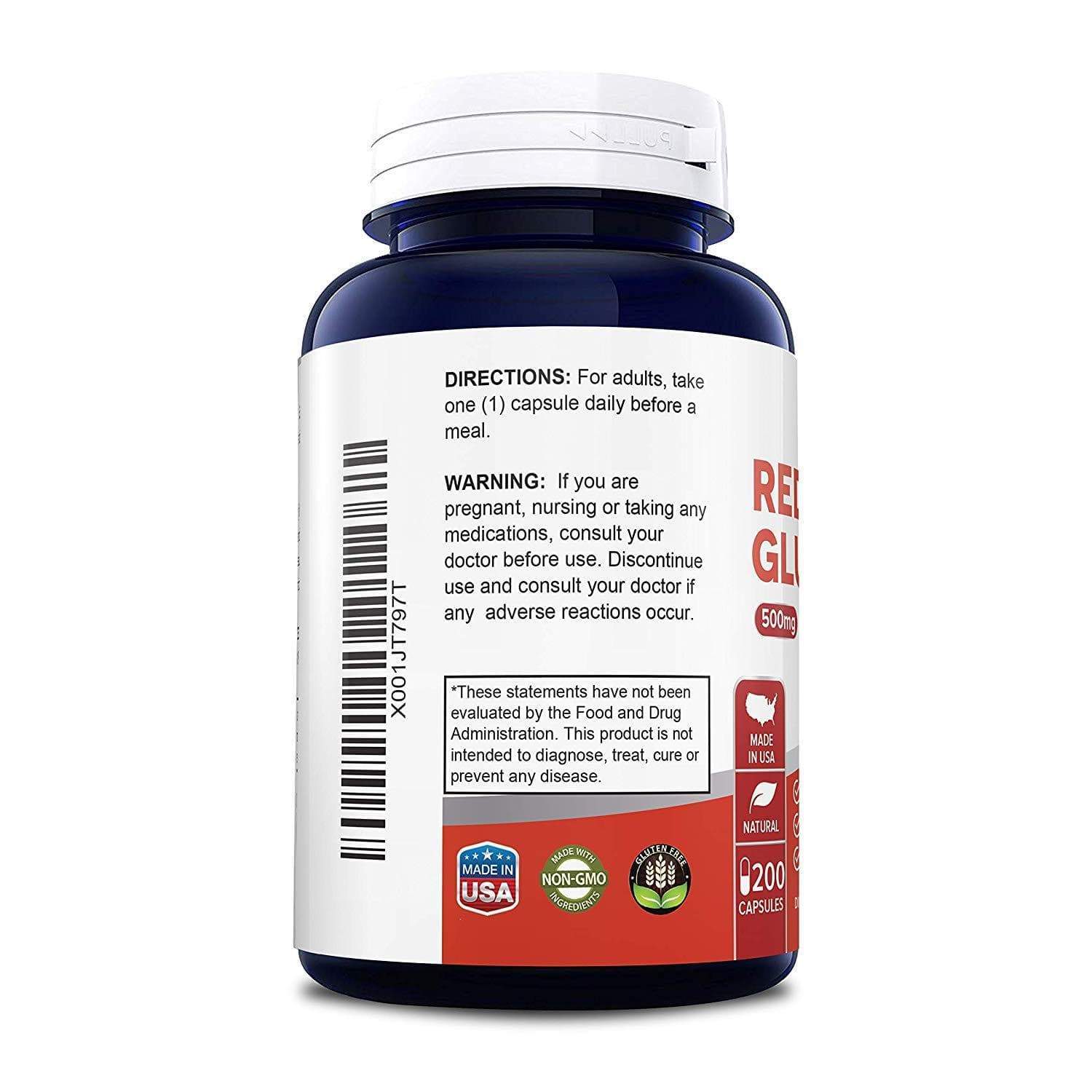 Glutathione 500mg - 200 Capsules Minoustore