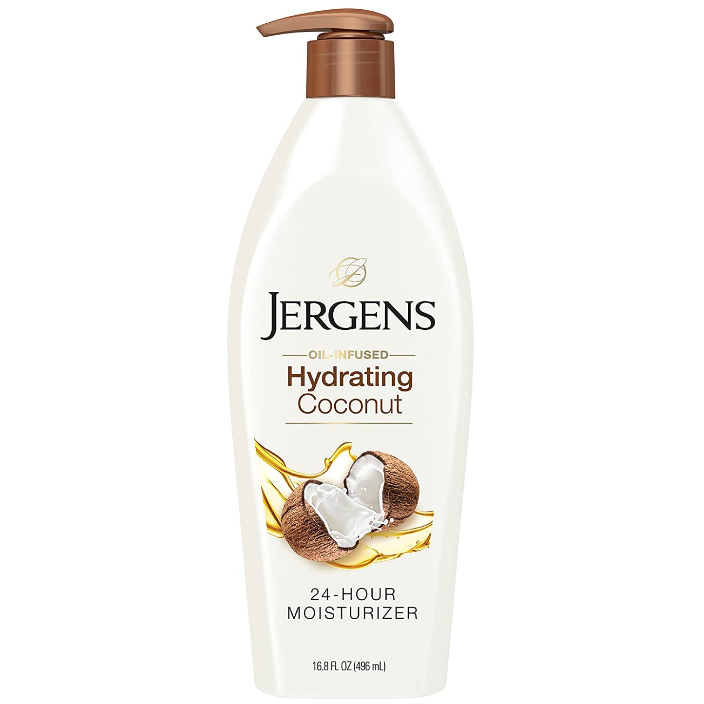 Jergens Hydrating Coconut Body Moisturizer, Infused with Coconut Oil and Water for Long-Lasting Moisture, Hydrates Dry Skin Instantly, 16.8 FL OZ Minoustore