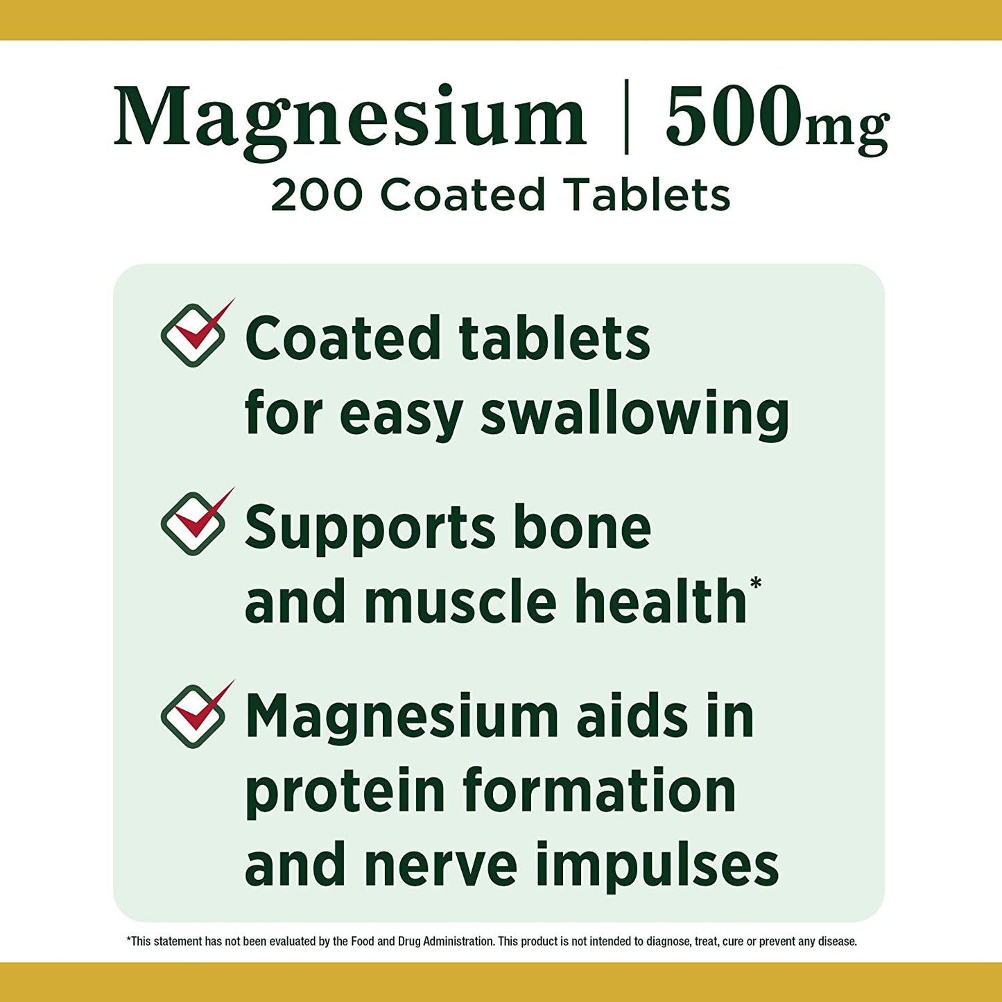 Magnesium by Nature’s Bounty, 500mg Magnesium, 200 Tablets Minoustore