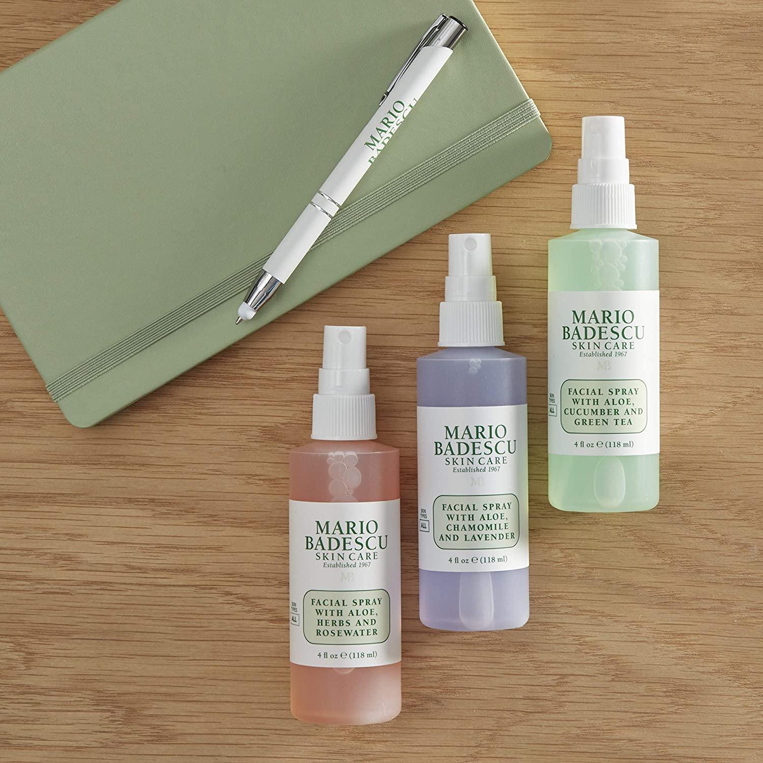 Mario Badescu Spritz Mist and Glow Facial Spray Collection Trio, Lavender, Cucumber, Rose , 4 Fl Oz (Pack of 3) Minoustore