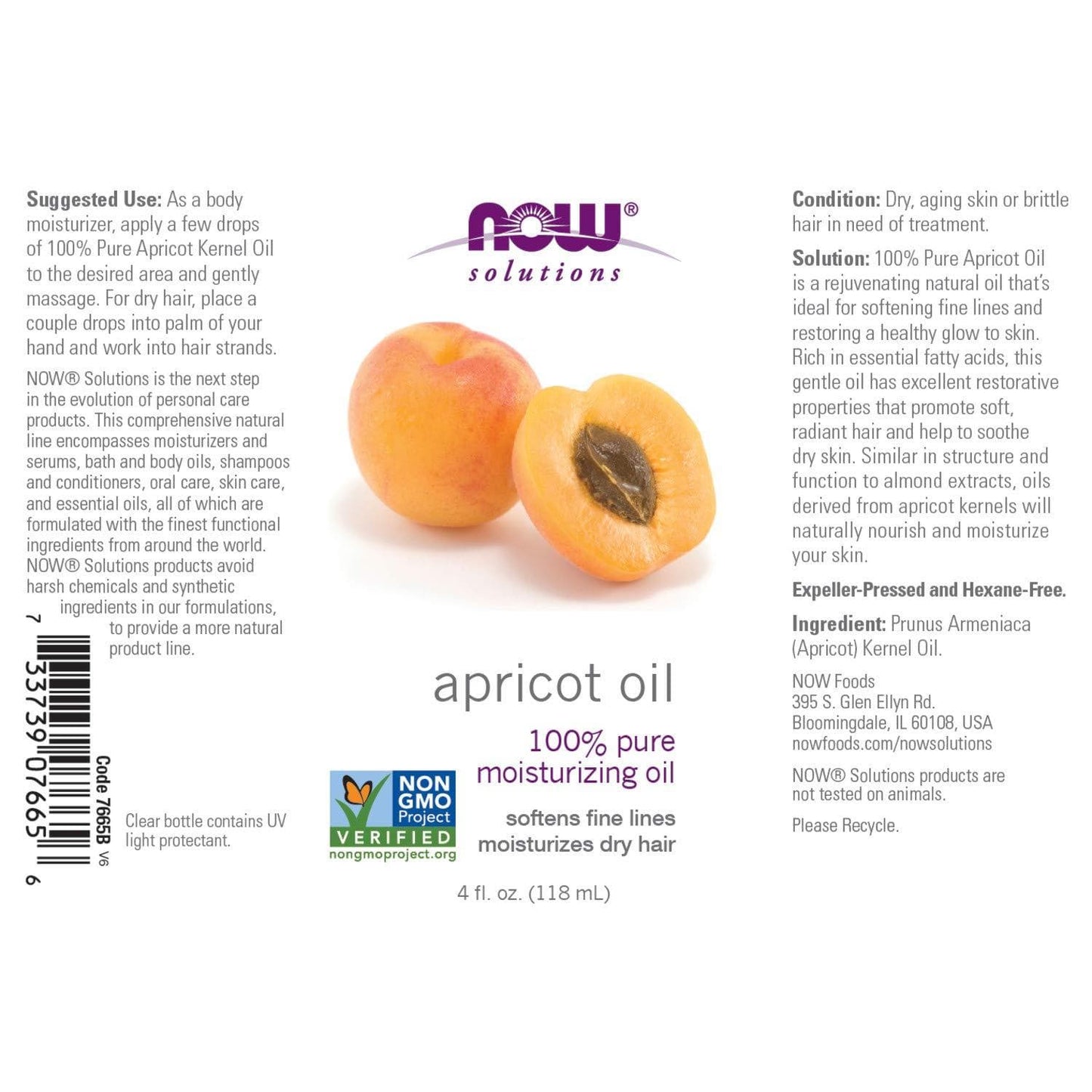 NOW Solutions, Apricot Kernel Oil Minoustore