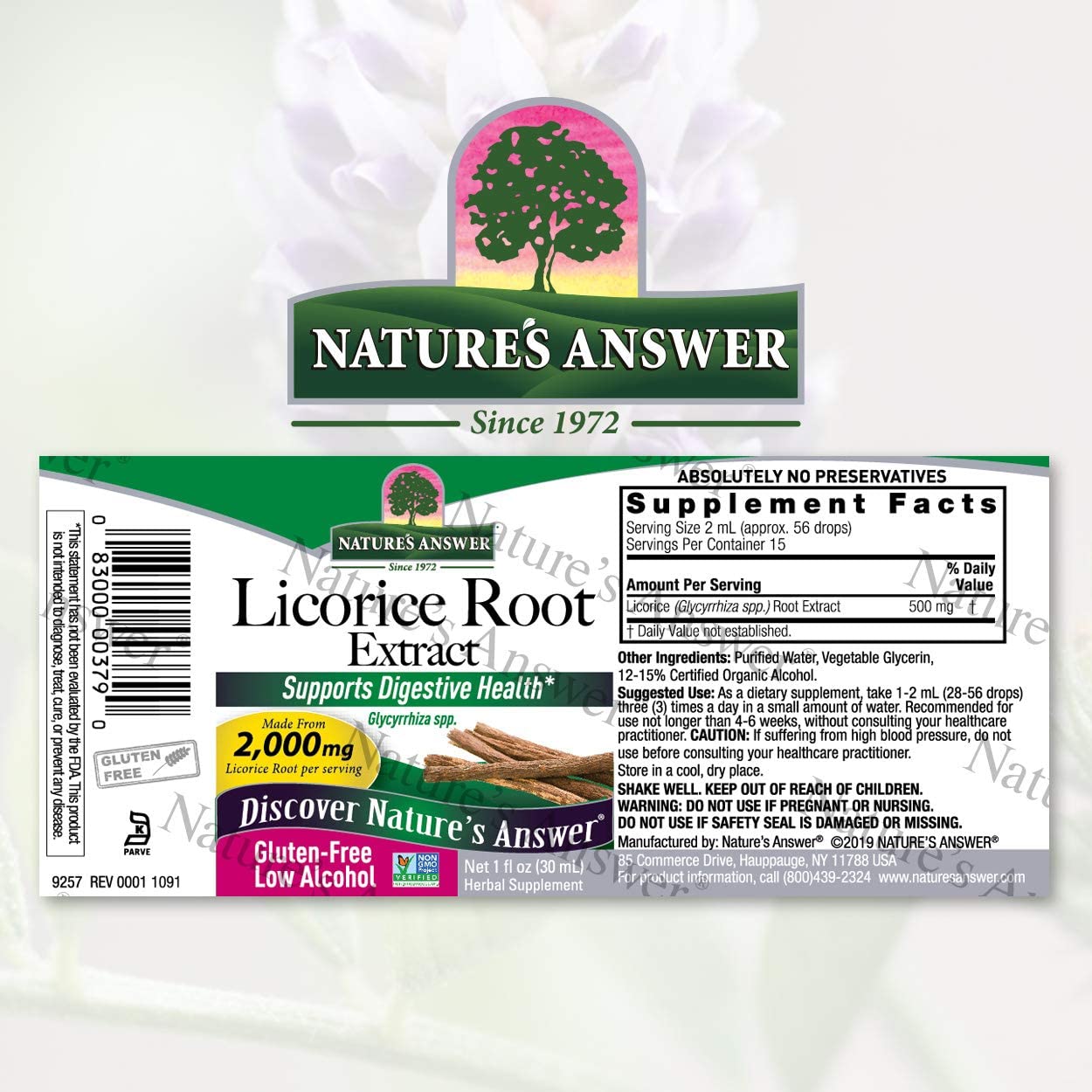 Nature's Answer Licorice Root Extract with Organic Low Alcohol 1 Ounce | Daily Digestion Support | Natural Immune Booster | Promotes Healthy Lungs Minoustore