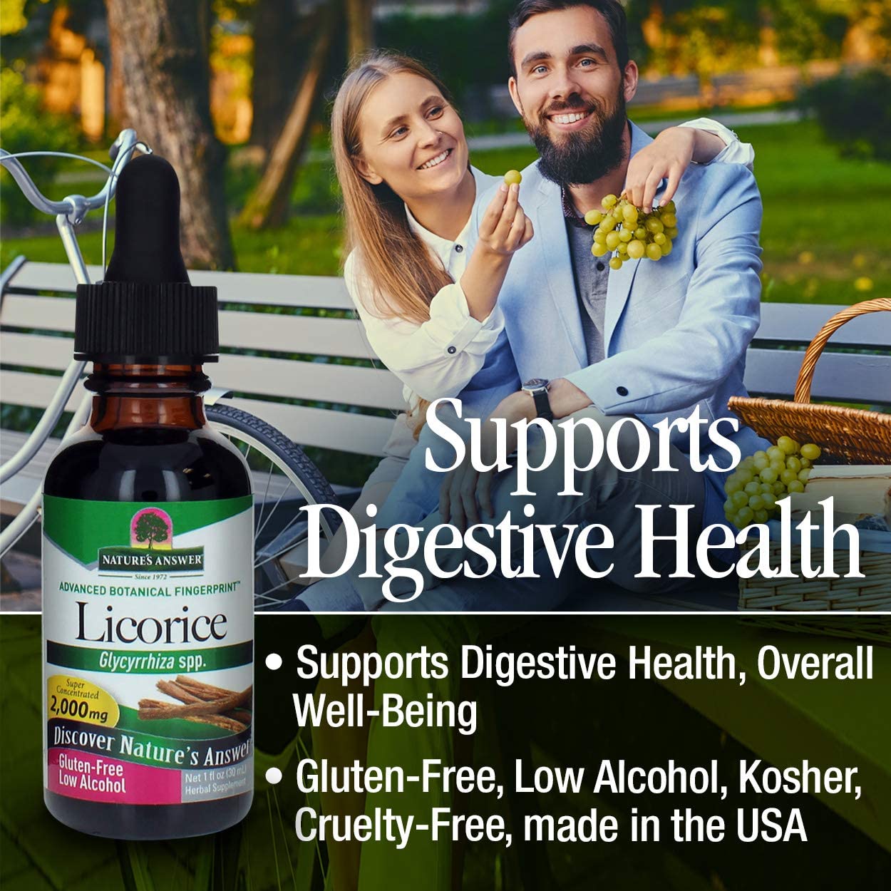 Nature's Answer Licorice Root Extract with Organic Low Alcohol 1 Ounce | Daily Digestion Support | Natural Immune Booster | Promotes Healthy Lungs Minoustore