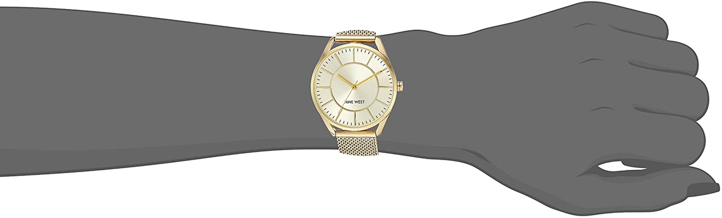 Nine West Women's NW/1922 Mesh Bracelet Watch Minoustore