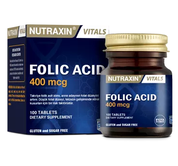 Nutraxin Folic Acid 400 Mcg 100 Tablet Minoustore