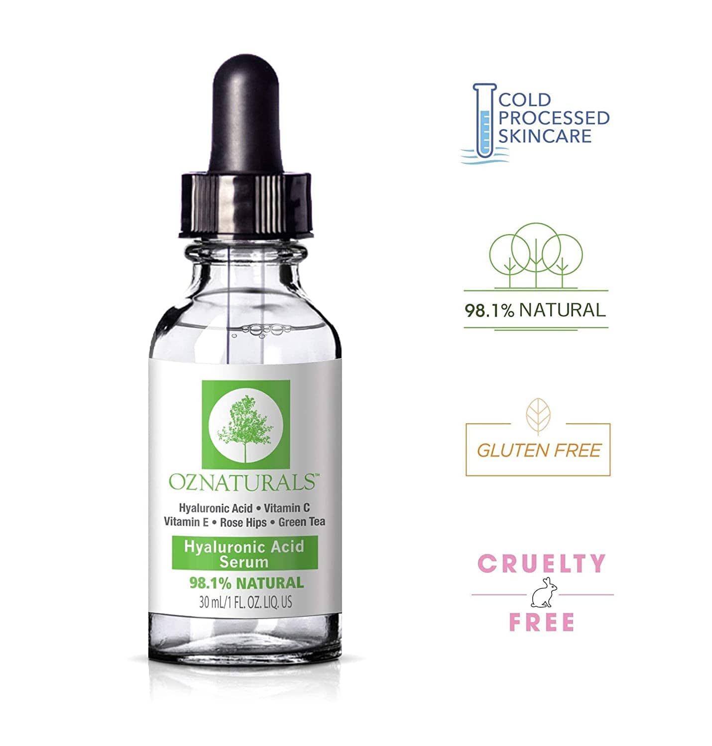 OZNaturals - Hyaluronic Acid Serum With Vitamin C, Minoustore