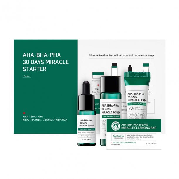 Some by Mi Miracle Starter Kit (Toner+Serum+Soap+Cream) Minoustore