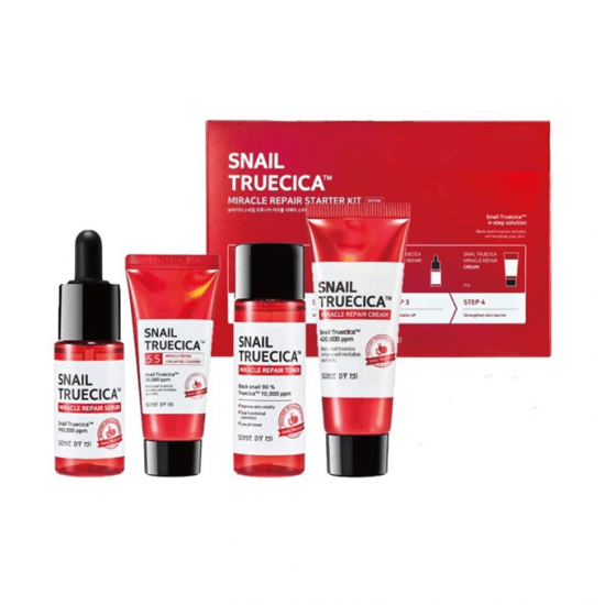 Some by mi Snail Truecica Miracle Repair Starter Kit, 4 Piece Kit, Minoustore