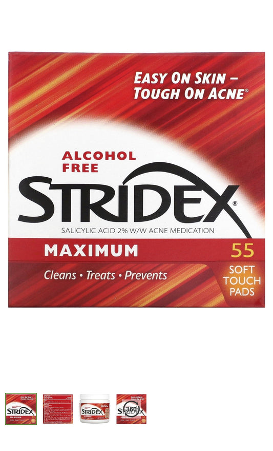 Stridex Maximum, Alcohol Free, 55 Soft Touch Pads Minoustore