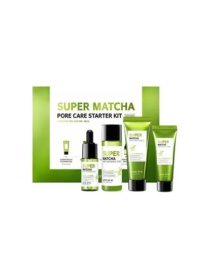 Super Matcha Pore Care Starter Kit Cleansing Gel 42 ml, Clay Mask 42g, Toner 30ml, Serum 10ml SUPER MATCHA Minoustore