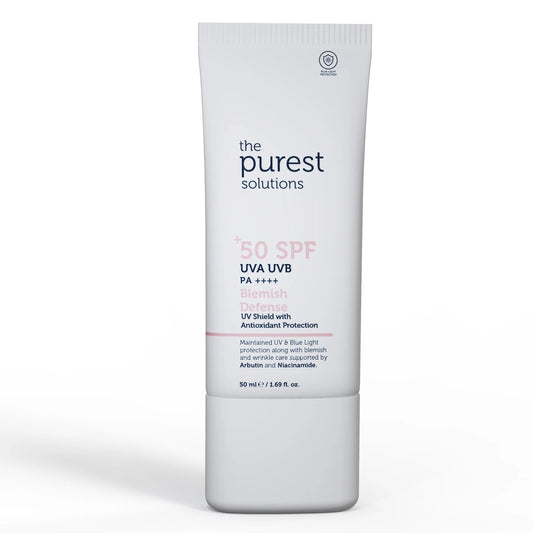 The Purest Solutions Antioxidant Sunscreen for Blemished Skin, 50+ SPF UVA/UVB Blemish Defense Minoustore