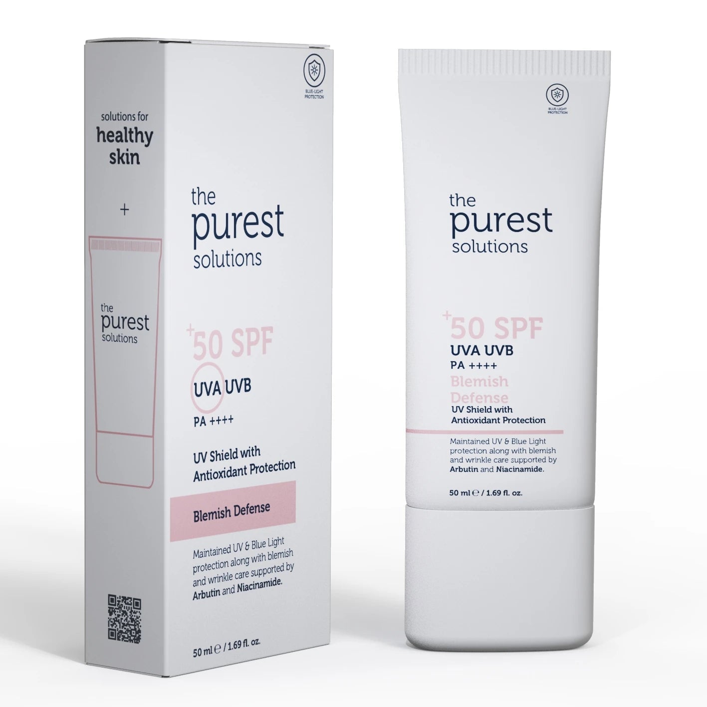 The Purest Solutions Antioxidant Sunscreen for Blemished Skin, 50+ SPF UVA/UVB Blemish Defense Minoustore