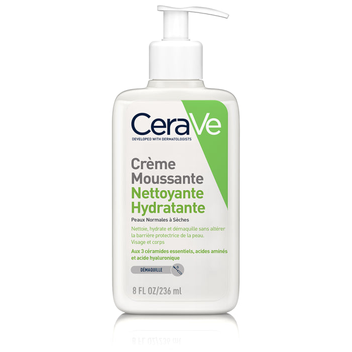 Cerave creme Moussante Nettoyante Hydratante 236ml Cleanse Visage Peaux Normales à Sèches