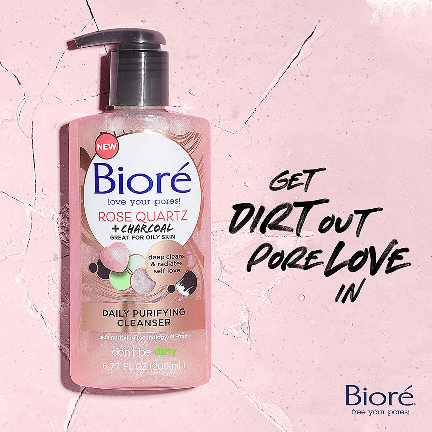 Bioré Rose Quartz Charcoal Daily Purifying Cleanser