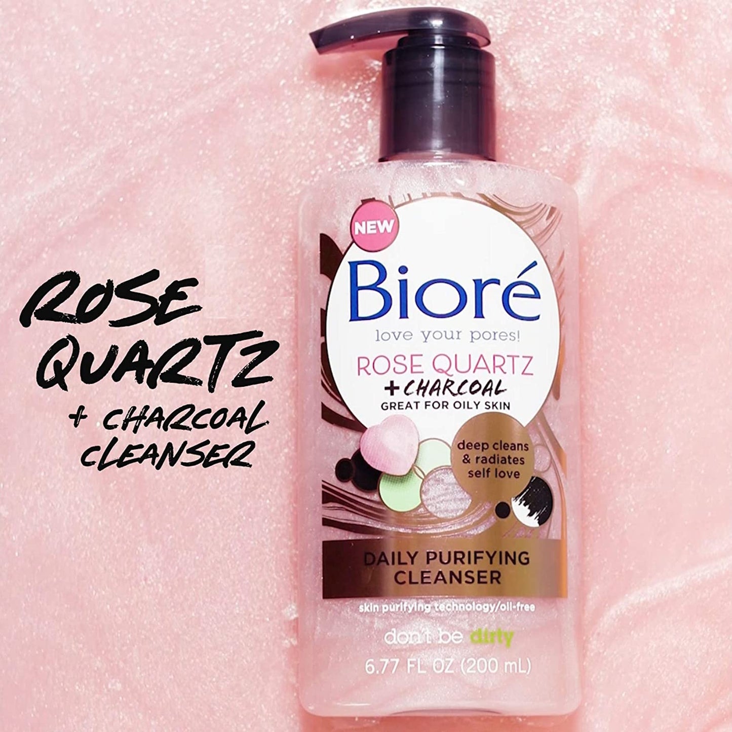 Bioré Rose Quartz Charcoal Daily Purifying Cleanser